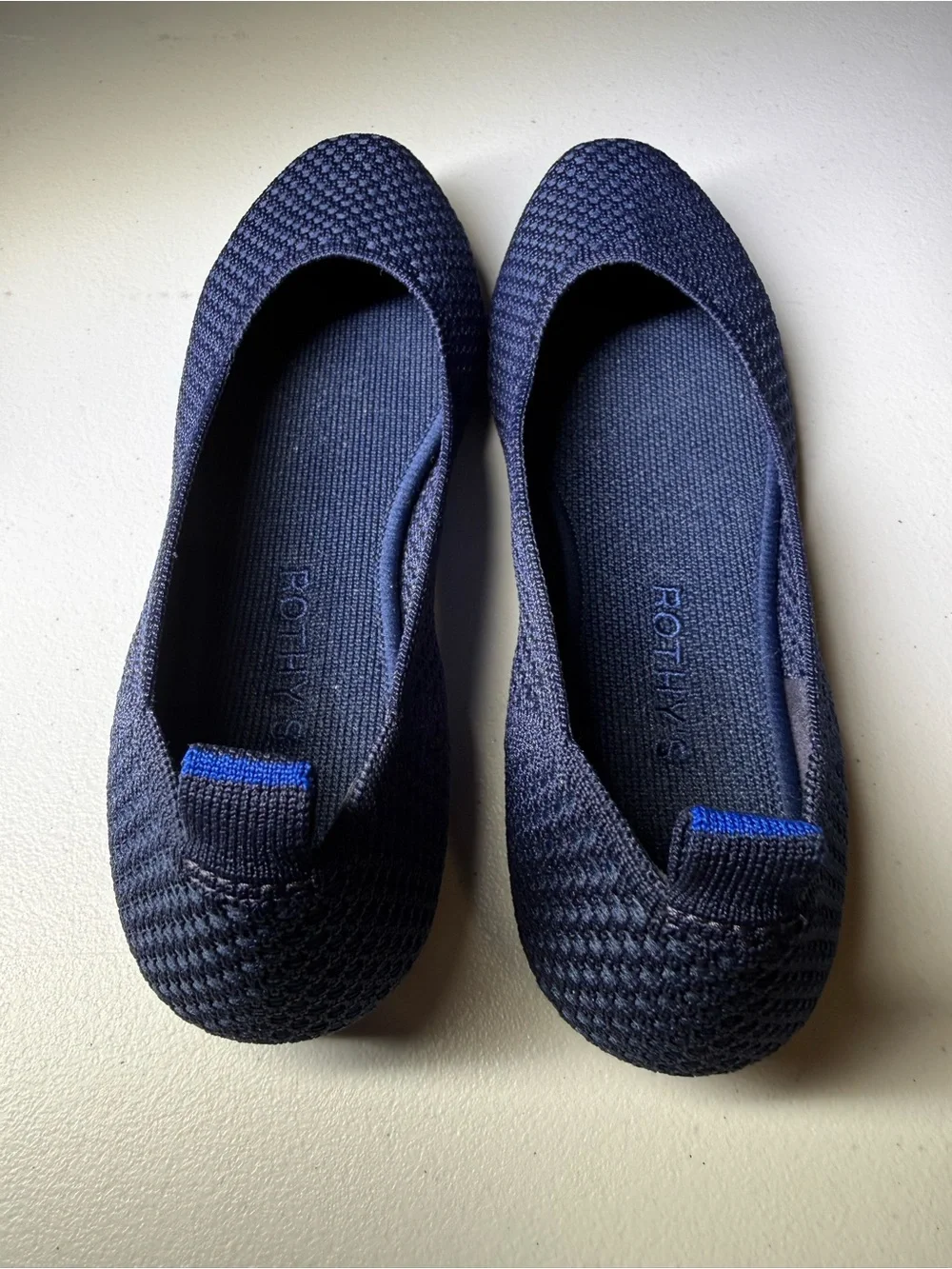Rothy's Navy Knit Slip-On Ballet Flats